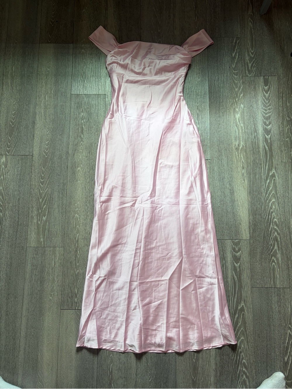 Princess Polly Blush Pink Off-Shoulder Satin Maxi Dress